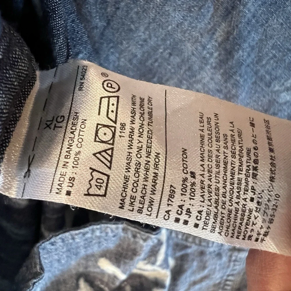 Banana Republic‎ Denim Button Shirt X Rolling Sones Embroidery Size XL